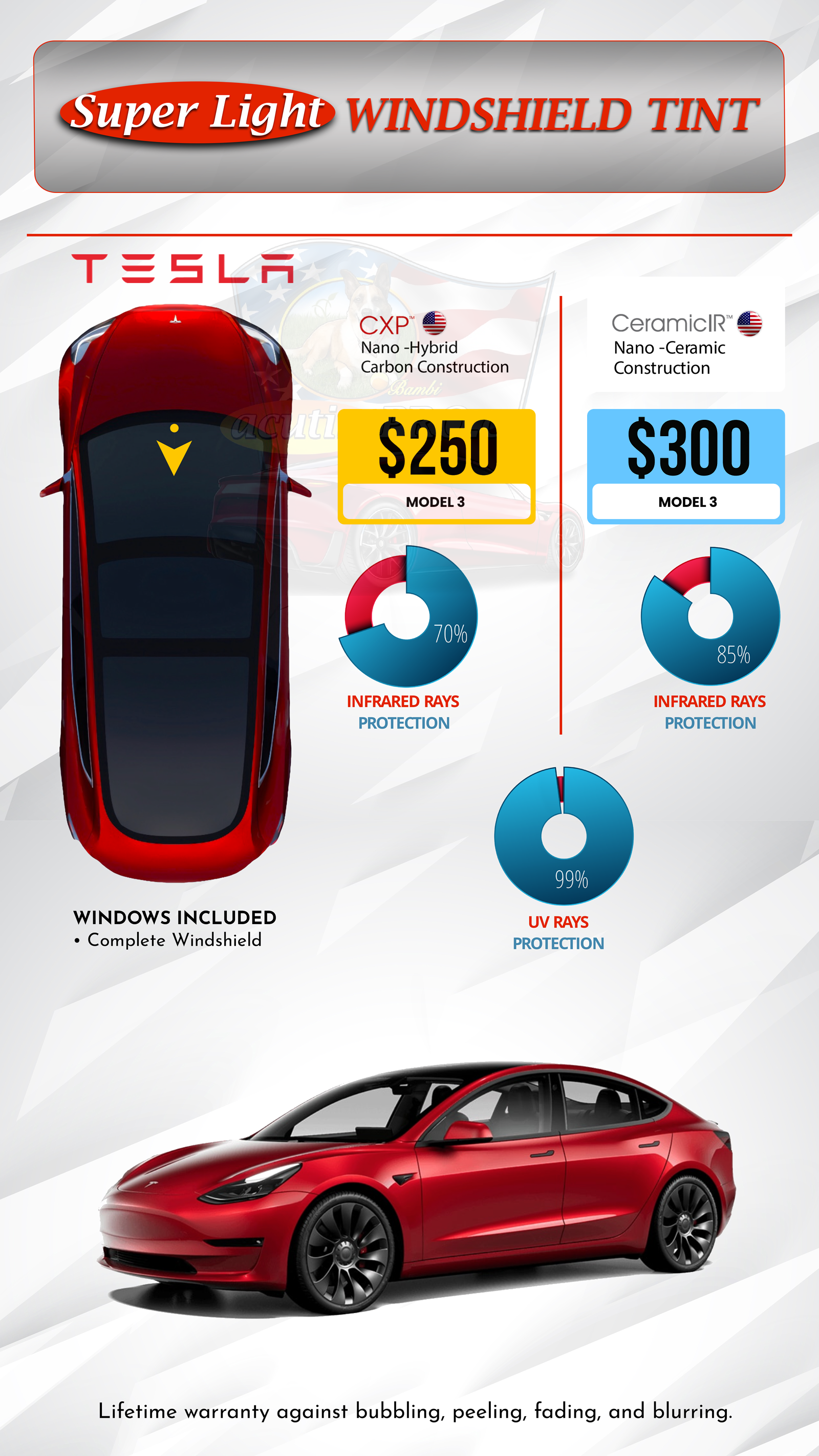 Super Light WINDSHIELD TINT